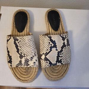 Coach Claudia Snakeskin Sliders Womens 9.5 Esparilles Summer Beachy Casual